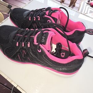 Ryka Women's Black and Pink Sneakers